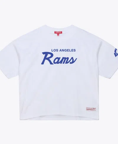Mitchell & Ness Women's White Los Angeles Rams Head Coach Cropped T-shirt In Multi