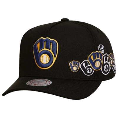 Mitchell & Ness Womens Milwaukee Brewers Brewers Sideshow Pro Pinch Cap In Black