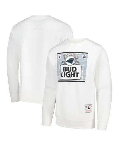 Mitchell & Ness X Bud Light Men's White Carolina Panthers The Crest Pullover Sweatshirt