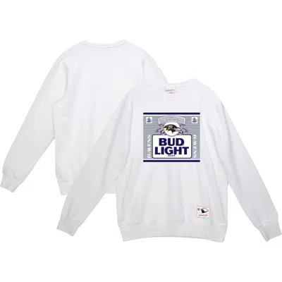 Mitchell & Ness X Bud Light White Baltimore Ravens The Crest Pullover Sweatshirt