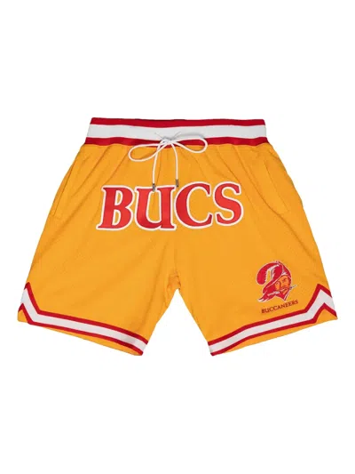 Mitchell & Ness X Just Don Tampa Bay Buccaneers Track Shorts In Yellow