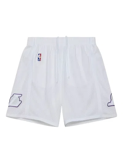 Mitchell & Ness X La Lakers Graphic Shorts In White