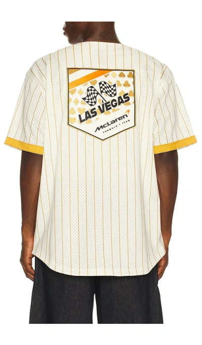 Mitchell & Ness X Mclaren Formula 1 Mesh Button Front Jersey In White
