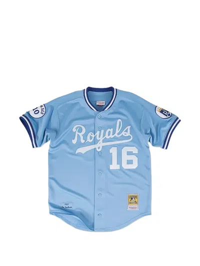 Mitchell & Ness X Mlb Bo Jackson Road 1987 Kansas City Royals Top In Blue
