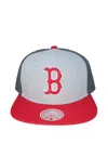 Mitchell & Ness X Mlb Boston Red Sox Triple Play Liberty Baseball Cap In Gray