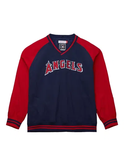 Mitchell & Ness X Mlb Los Angeles Angels V-neck Pullover In Blue