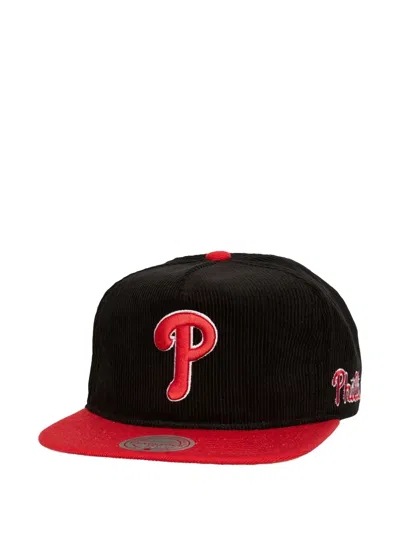 Mitchell & Ness X Mlb Philadelphia Phillies Double Cord Snapback Cap In Black