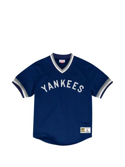 Mitchell & Ness X Mlb V-neck T-shirt In Blue
