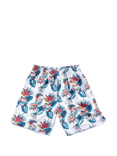 Mitchell & Ness X Nba 1991 New York Knicks Swingman Floral-print Shorts In Blue