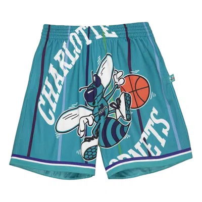 Mitchell & Ness X Nba Big Face Shorts 'charlotte Hornets' In Green