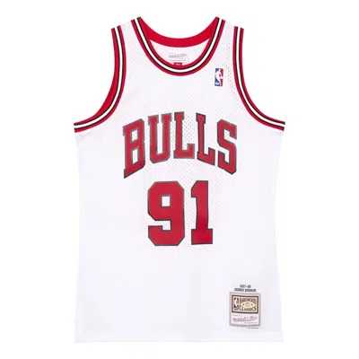 Mitchell & Ness X Nba Chicago Bulls 1997-98 Swingman Jersey 'dennis Rodman 91' In White