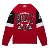 Mitchell & Ness Men's Crewneck Sweatshirt Nba All Over Crew 3.0 Chibul Original Team Colors In Red