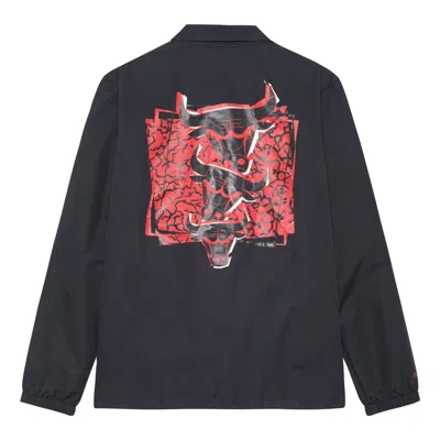 Mitchell & Ness X Nba Chicago Bulls Born And Bred Windbreaker Jacket 'black' In Multi