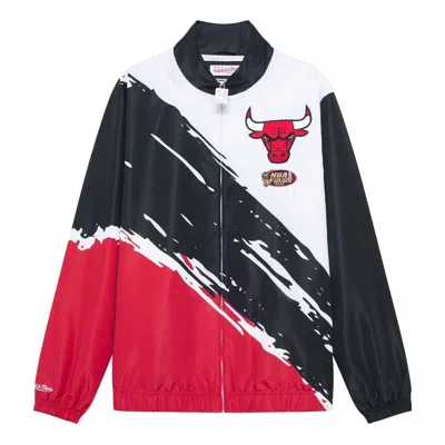 Mitchell & Ness X Nba Chicago Bulls Full-zip Windbreaker Jacket 'black' In Multi