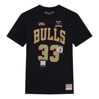Mitchell & Ness X Nba Chicago Bulls Script T-shirt 'scottie Pippen 33' In Black