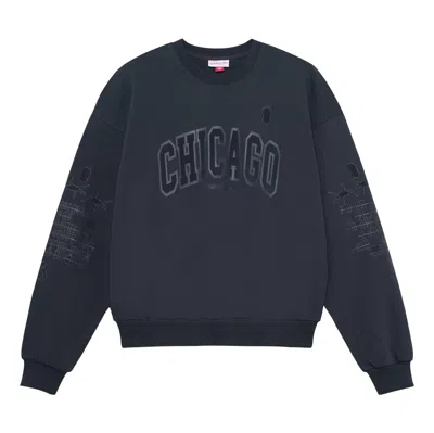 Mitchell & Ness X Nba Chicago Bulls Sweatshirt 'dark Grey' In Blue