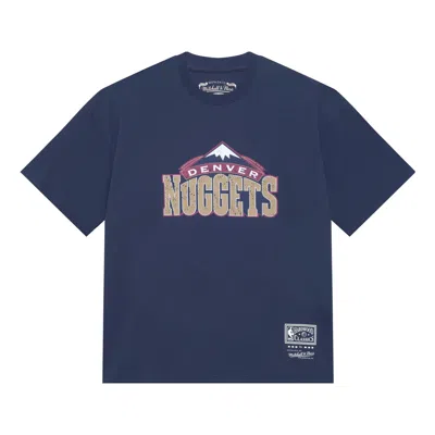Mitchell & Ness X Nba Denver Nuggets Throwback Logo T-shirt 'navy' In Blue