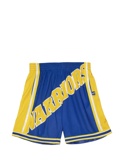 Mitchell & Ness X Nba Golden State Warriors Blown Out Fashion Shorts In Blue