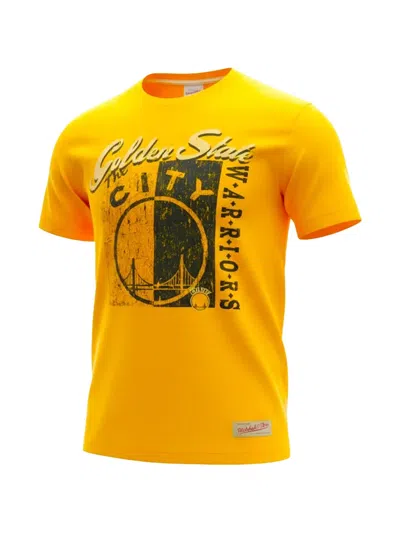 Mitchell & Ness X Nba Golden State Warriors City Edition T-shirt In Yellow