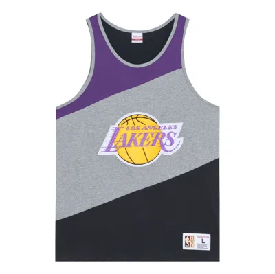 Mitchell & Ness X Nba Hwc Colorblocked Cotton Tank 'la Lakers' In Gray