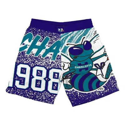 Mitchell & Ness X Nba Jumbotron Shorts 'charlotte Hornets' In Blue