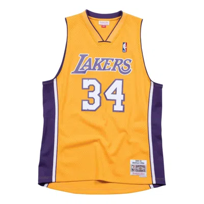 Mitchell & Ness X Nba Los Angeles Lakers 1999-00 Home Swingman Jersey 'shaquille O'neal 34' In Yellow