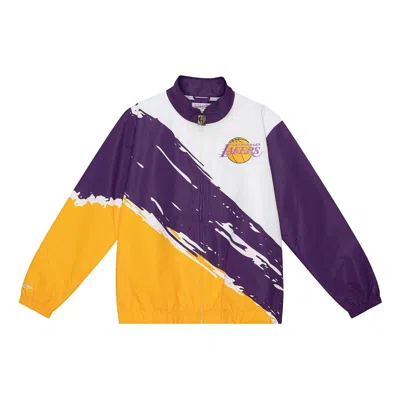 Mitchell & Ness X Nba Los Angeles Lakers Full-zip Windbreaker Jacket 'white Purple Yellow' In Multi