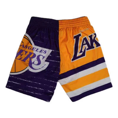 Mitchell & Ness X Nba Los Angeles Lakers Jumbotron 3.0 Shorts 'yellow Purple' In Blue