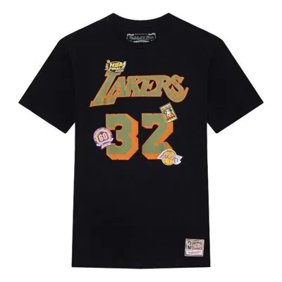 Mitchell & Ness X Nba Los Angeles Lakers Script T-shirt 'magic Johnson 32' In Black