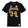 Mitchell & Ness X Nba Los Angeles Lakers Script T-shirt 'shaquille O'neal 34' In Black