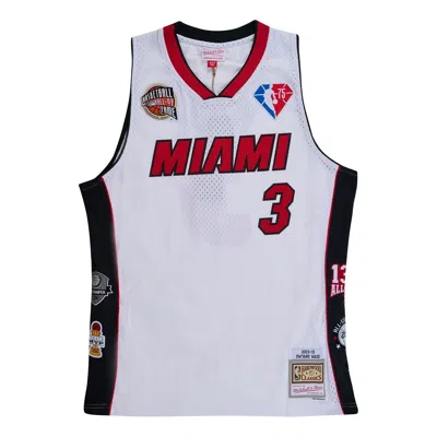 Mitchell & Ness X Nba Miami Heat Hall Of Fame Swingman Jersey 'dwyane Wade 3' In White