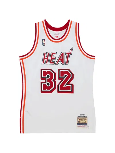 Mitchell & Ness Men's Basketball Tank Top Nba Hwc Jersey 2007 No 32 Shaquille O'neal Miahea In White/original Team Colors