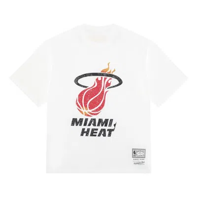 Mitchell & Ness X Nba Miami Heat Throwback Logo T-shirt 'white'