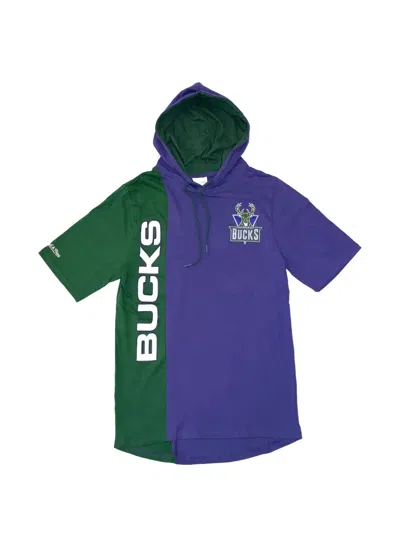 Mitchell & Ness X Nba Milwaukee Bucks Short-sleeve Hoodie In Multi
