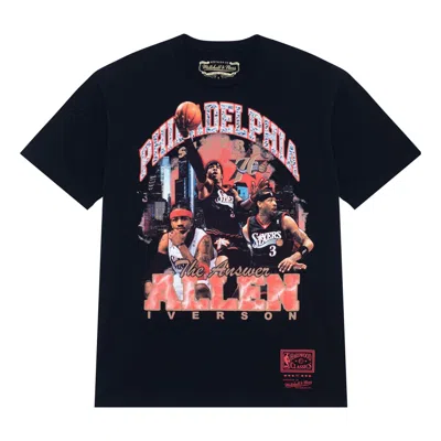 Mitchell & Ness X Nba Philadelphia 76ers Bling T-shirt 'allen Iverson' In Black