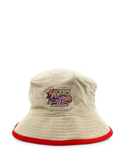 Mitchell & Ness X Nba Philadelphia 76ers Corduroy Bucket Hat In Neutral