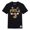 Mitchell & Ness X Nba Philadelphia 76ers Script T-shirt 'allen Iverson 3' In Black