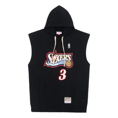 Mitchell & Ness X Nba Philadelphia 76ers Sleeveless Hoodie 'allen Iverson 3' In Black