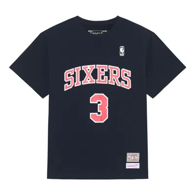 Mitchell & Ness X Nba Philadelphia 76ers T-shirt 'allen Iverson 3' In Blue