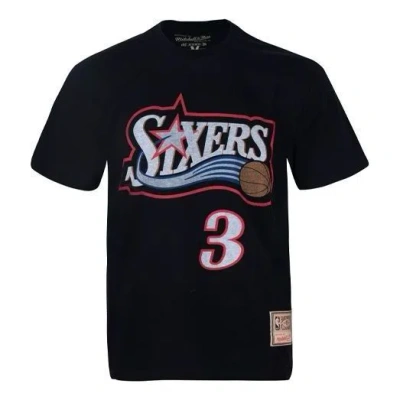 Mitchell & Ness X Nba Philadelphia 76ers T-shirt 'allen Iverson 3' In Black