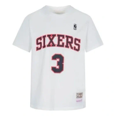 Mitchell & Ness X Nba Philadelphia 76ers T-shirt 'allen Iverson 3' In White