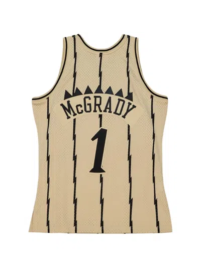 Mitchell & Ness X Nba Raptors 1998 "tracy Mcgrady" Gestreiftes Tanktop In Brown