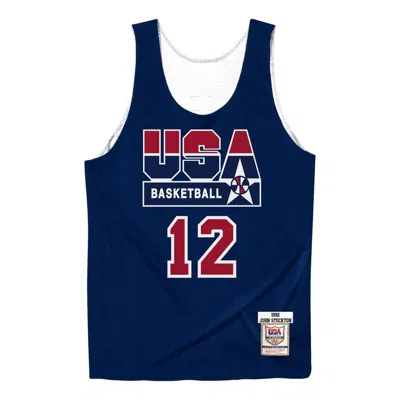 Mitchell & Ness X Nba Reversible Practice Team Usa 1992 Jerseys 'john Stockton 12' In Blue