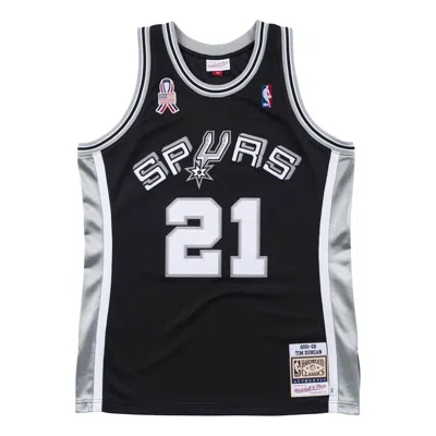 Mitchell & Ness X Nba San Antonio Spurs 2001-02 Jerseys 'tim Duncan 21' In Black