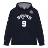 Mitchell & Ness X Nba San Antonio Spurs Hof Fleece Hoodie 'tony Parker 9' In Blue