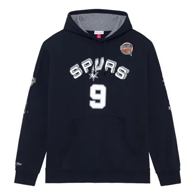 Mitchell & Ness X Nba San Antonio Spurs Hof Fleece Hoodie 'tony Parker 9' In Blue