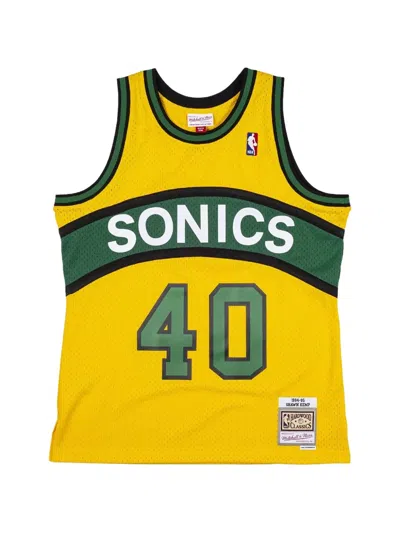 Mitchell & Ness X Nba Seattle Supersonics Shawn Kemp Swingman Jersey In Yellow