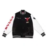 Mitchell & Ness X Nba Team Origins Varsity Satin Jacket 'chicago Bulls' In Black