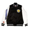 Mitchell & Ness X Nba Team Origins Varsity Satin Jacket 'golden State Warriors' In Black