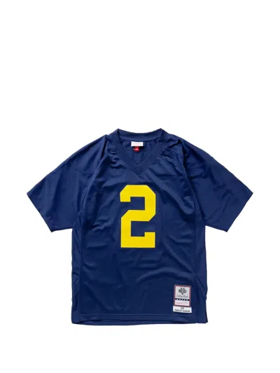 Mitchell & Ness X Ncaa Charles Woodson 1997 Michigan V-neck T-shirt In Blue